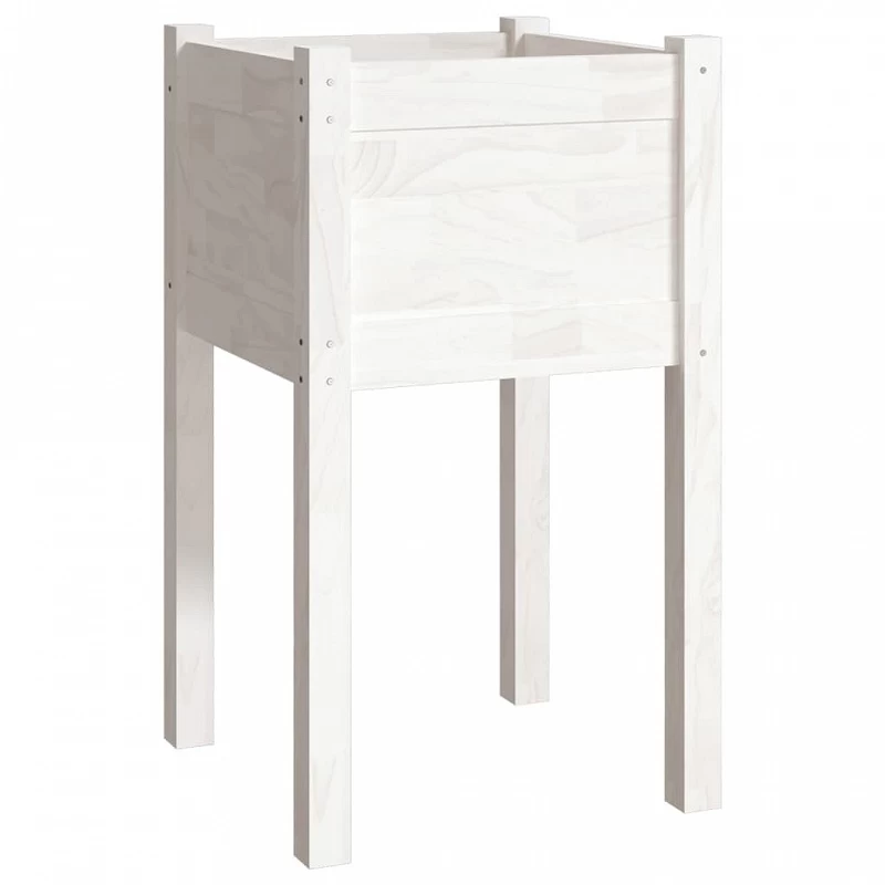 Fioriere Da Giardino 2 Pz Bianche 40x40x70 Cm In Legno Di Pino 4 Fioriere Da Giardino 2 Pz Bianche 40x40x70 Cm In Legno Di Pino - immagine 4
