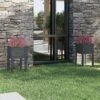 Fioriere Da Giardino 2 Pz Grigie 40x40x70 Cm In Legno Di Pino -Garden Home fioriere da giardino 2 pz grigie 40x40x70 cm in legno di pino