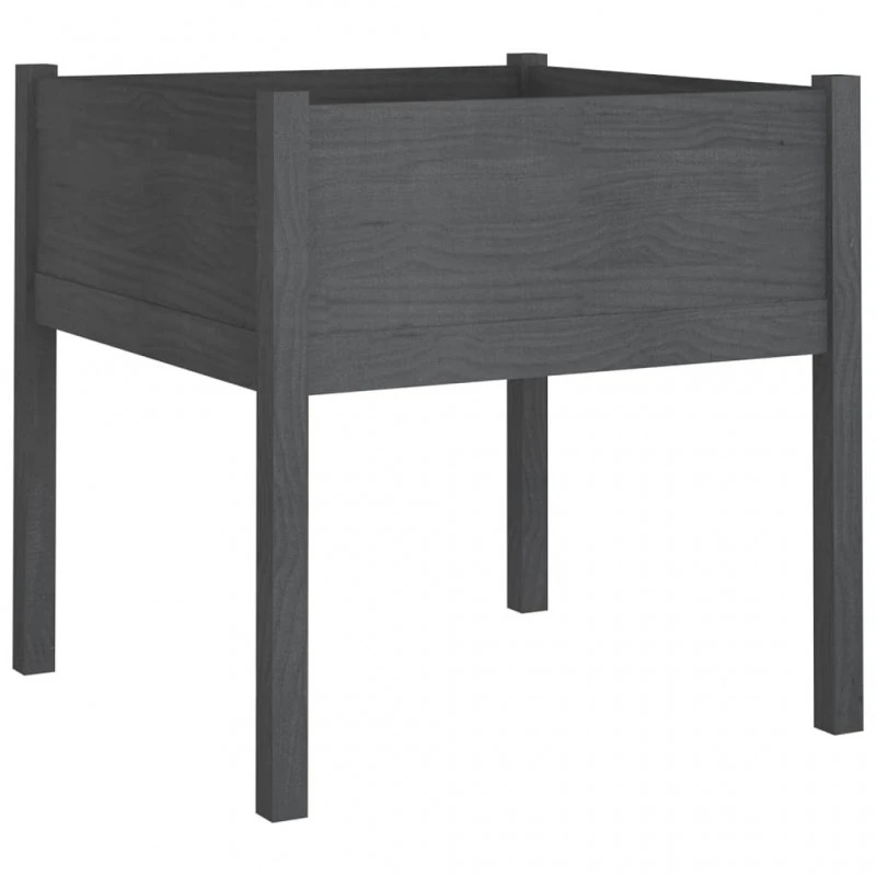 Fioriere Da Giardino 2 Pz Grigie 70x70x70 Cm In Legno Di Pino 3 Fioriere Da Giardino 2 Pz Grigie 70x70x70 Cm In Legno Di Pino - immagine 3