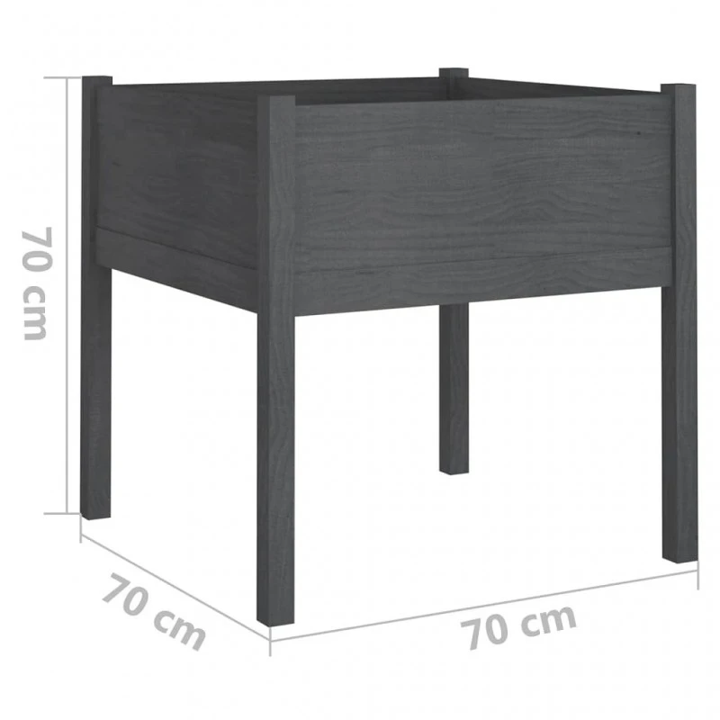 Fioriere Da Giardino 2 Pz Grigie 70x70x70 Cm In Legno Di Pino 8 Fioriere Da Giardino 2 Pz Grigie 70x70x70 Cm In Legno Di Pino - immagine 8