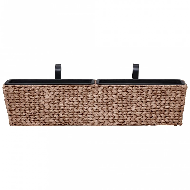 Fioriere Da Giardino 2 Pz In Giacinto Intrecciato Marrone 6 Fioriere Da Giardino 2 Pz In Giacinto Intrecciato Marrone - immagine 6