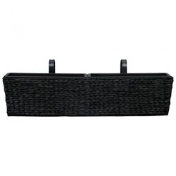 Fioriere Da Giardino 2 Pz In Giacinto Intrecciato Nero -Garden Home fioriere da giardino 2 pz in giacinto intrecciato nero 5