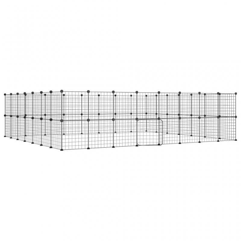 Gabbia Per Animali 60 Pannelli Con Porta Nera 35x35 Cm Acciaio 2 Gabbia Per Animali 60 Pannelli Con Porta Nera 35x35 Cm Acciaio - immagine 2