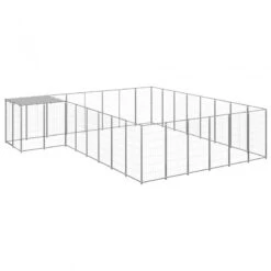 Gabbia Per Cani Argento 15,73 M² In Acciaio