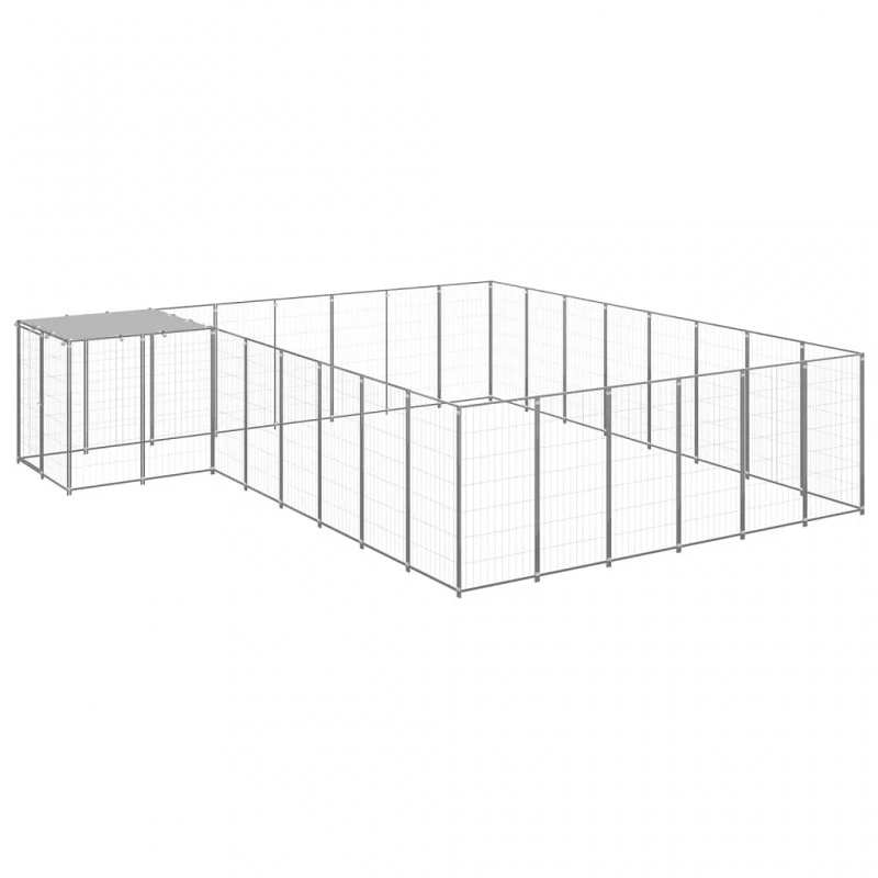 Gabbia Per Cani Argento 15,73 M² In Acciaio 1 Gabbia Per Cani Argento 15,73 M² In Acciaio