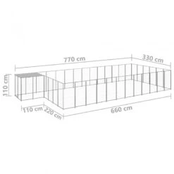 Gabbia Per Cani Argento 22,99 M² In Acciaio -Garden Home gabbia per cani argento 2299 m in acciaio 5