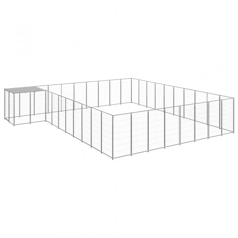 Gabbia Per Cani Argento 25,41 M² In Acciaio 1 Gabbia Per Cani Argento 25,41 M² In Acciaio