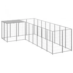 Gabbia Per Cani Argento 6,05 M² In Acciaio