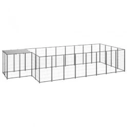 Gabbia Per Cani Nera 10,89 M² In Acciaio