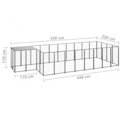 Gabbia Per Cani Nera 10,89 M² In Acciaio 11 Gabbia Per Cani Nera 10,89 M² In Acciaio -Garden Home gabbia per cani nera 1089 m in acciaio 5