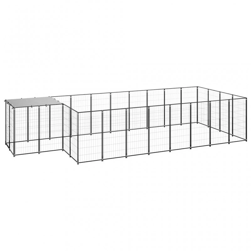 Gabbia Per Cani Nera 10,89 M² In Acciaio 1 Gabbia Per Cani Nera 10,89 M² In Acciaio