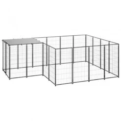 Gabbia Per Cani Nera 6,05 M² In Acciaio 8 Gabbia Per Cani Nera 6,05 M² In Acciaio -Garden Home gabbia per cani nera 605 m in acciaio 1