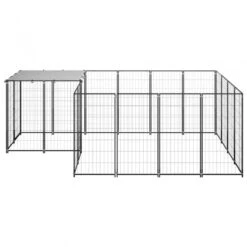 Gabbia Per Cani Nera 6,05 M² In Acciaio 10 Gabbia Per Cani Nera 6,05 M² In Acciaio -Garden Home gabbia per cani nera 605 m in acciaio 3