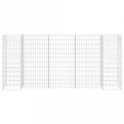 Gabbione Fioriera Ad "H" In Filo Di Acciaio 260x40x120 Cm -Garden Home gabbione fioriera ad h in filo di acciaio 260x40x120 cm 2