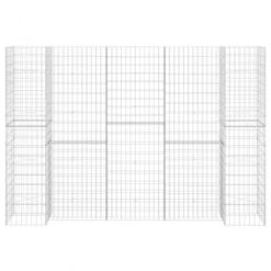 Gabbione Fioriera Ad "H" In Filo Di Acciaio 260x40x180 Cm -Garden Home gabbione fioriera ad h in filo di acciaio 260x40x180 cm 2