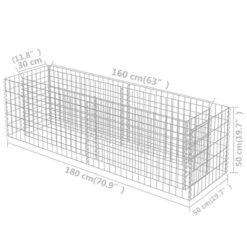 Gabbione Letto Rialzato In Acciaio Zincato 180x50x50 Cm -Garden Home gabbione letto rialzato in acciaio zincato 180x50x50 cm 7
