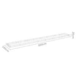 Gabbione Letto Rialzato In Acciaio Zincato 800x100x20 Cm -Garden Home gabbione letto rialzato in acciaio zincato 800x100x20 cm 5