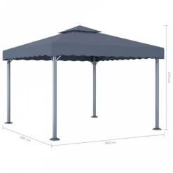Gazebo 300x300 Cm Antracite Alluminio -Garden Home gazebo 300x300 cm antracite alluminio 3