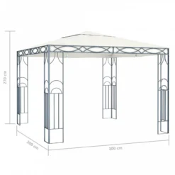 Gazebo 300x300 Cm Crema -Garden Home gazebo 300x300 cm crema 3