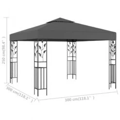 Gazebo 3x3 M Antracite -Garden Home gazebo 3x3 m antracite 4