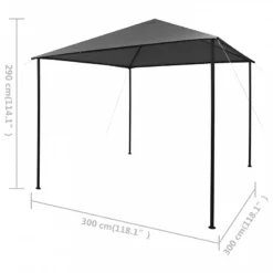 Gazebo 3x3 M Antracite In Tessuto E Acciaio 180 G/m² -Garden Home gazebo 3x3 m antracite in tessuto e acciaio 180 g m 7