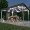 Gazebo Con Pareti E Luci LED 400x300 Cm Antracite In Alluminio -Garden Home gazebo con pareti e luci led 400x300 cm antracite in alluminio