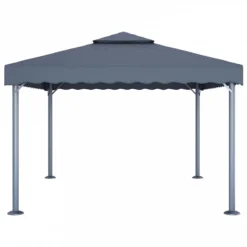 Gazebo Con Pareti E Luci LED 400x300 Cm Antracite In Alluminio -Garden Home gazebo con pareti e luci led 400x300 cm antracite in alluminio 3