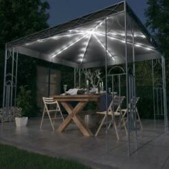 Gazebo Con Stringa Di Luci LED 300x300 Cm Antracite
