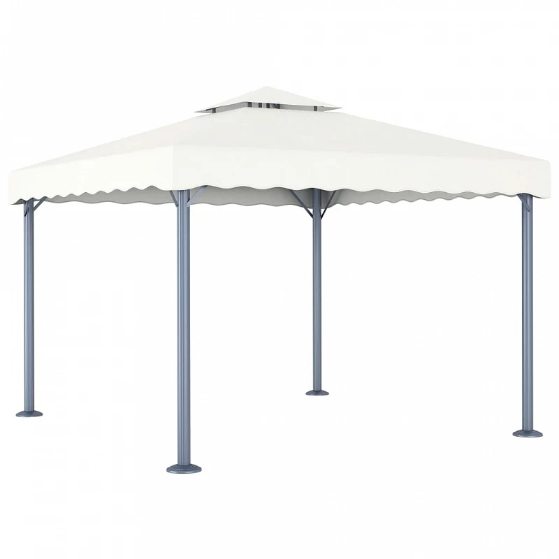 Gazebo Con Stringa Di Luci LED 300x300 Cm Crema In Alluminio 3 Gazebo Con Stringa Di Luci LED 300x300 Cm Crema In Alluminio - immagine 3