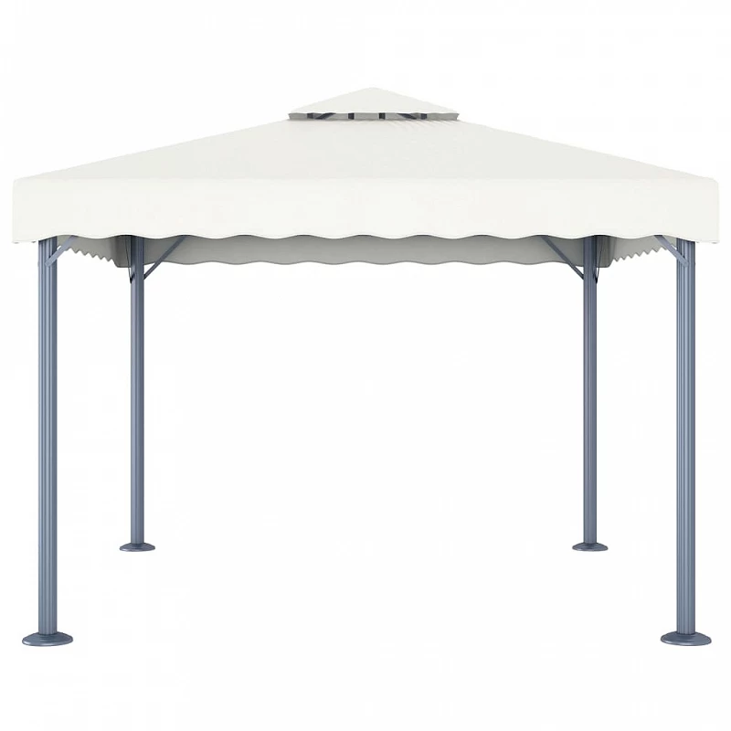 Gazebo Con Stringa Di Luci LED 300x300 Cm Crema In Alluminio 4 Gazebo Con Stringa Di Luci LED 300x300 Cm Crema In Alluminio - immagine 4