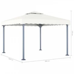 Gazebo Con Stringa Di Luci LED 300x300 Cm Crema In Alluminio 15 Gazebo Con Stringa Di Luci LED 300x300 Cm Crema In Alluminio -Garden Home gazebo con stringa di luci led 300x300 cm crema in alluminio 7