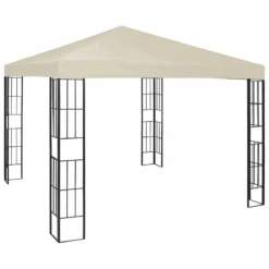 Gazebo Con Stringa Di Luci LED 3x3 M Crema 12 Gazebo Con Stringa Di Luci LED 3x3 M Crema -Garden Home gazebo con stringa di luci led 3x3 m crema 2