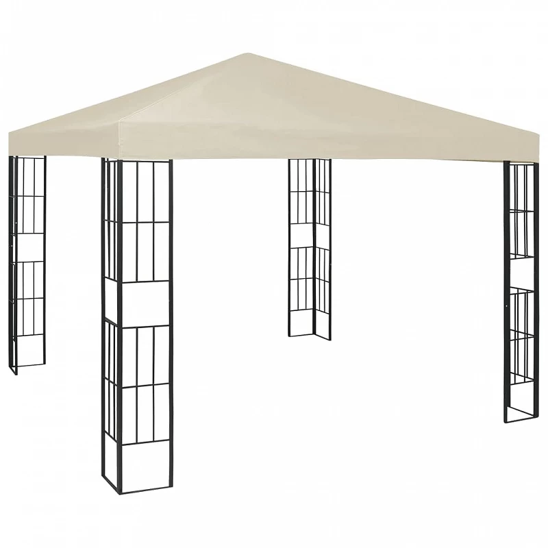 Gazebo Con Stringa Di Luci LED 3x3 M Crema 3 Gazebo Con Stringa Di Luci LED 3x3 M Crema - immagine 3