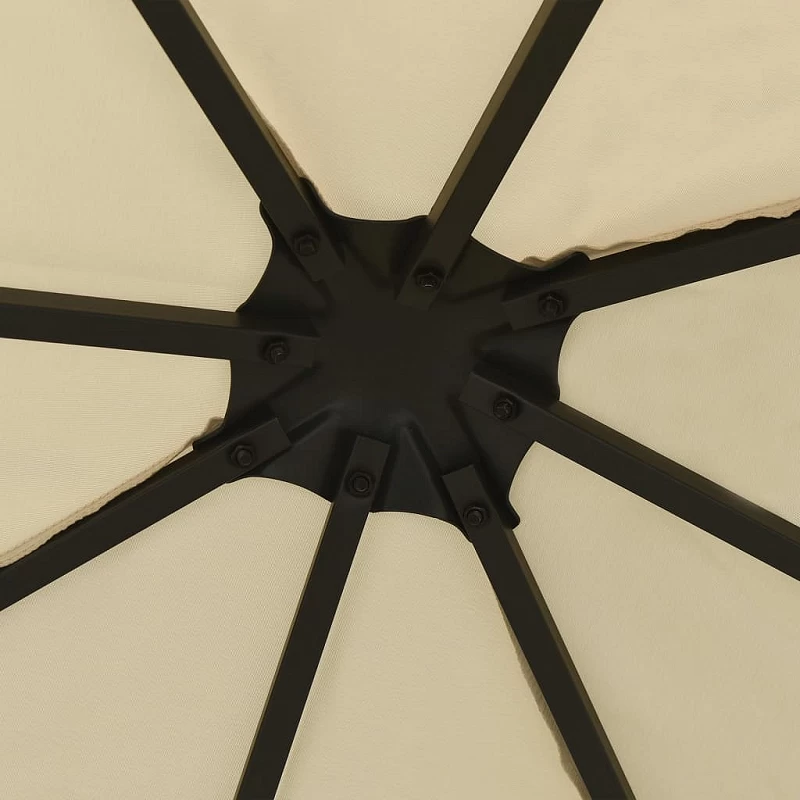 Gazebo Con Stringa Di Luci LED 3x3 M Crema 5 Gazebo Con Stringa Di Luci LED 3x3 M Crema - immagine 5