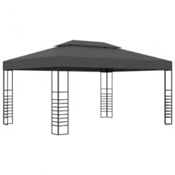 Gazebo Con Stringa Di Luci LED 3x4 M Antracite -Garden Home gazebo con stringa di luci led 3x4 m antracite 2