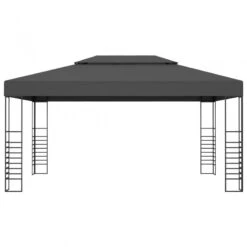 Gazebo Con Stringa Di Luci LED 3x4 M Antracite -Garden Home gazebo con stringa di luci led 3x4 m antracite 3