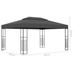 Gazebo Con Stringa Di Luci LED 3x4 M Antracite -Garden Home gazebo con stringa di luci led 3x4 m antracite 8
