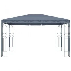 Gazebo Con Stringa Di Luci LED 400x300 Cm Antracite -Garden Home gazebo con stringa di luci led 400x300 cm antracite 3