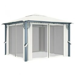 Gazebo Con Tenda 300 X 300 Cm Crema Alluminio 10 Gazebo Con Tenda 300 X 300 Cm Crema Alluminio -Garden Home gazebo con tenda 300 x 300 cm crema alluminio 2