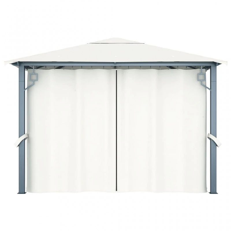 Gazebo Con Tenda 300 X 300 Cm Crema Alluminio 5 Gazebo Con Tenda 300 X 300 Cm Crema Alluminio - immagine 5