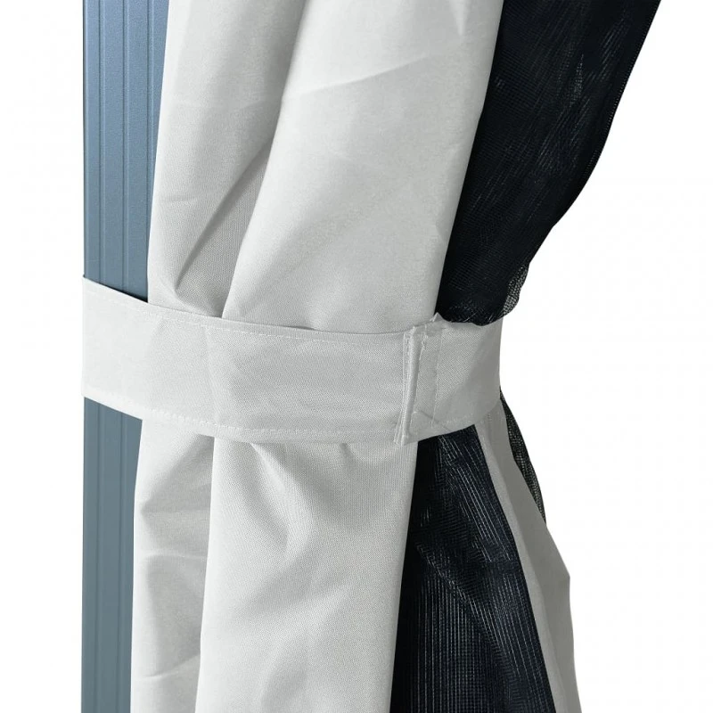 Gazebo Con Tenda 300 X 300 Cm Crema Alluminio 7 Gazebo Con Tenda 300 X 300 Cm Crema Alluminio - immagine 7