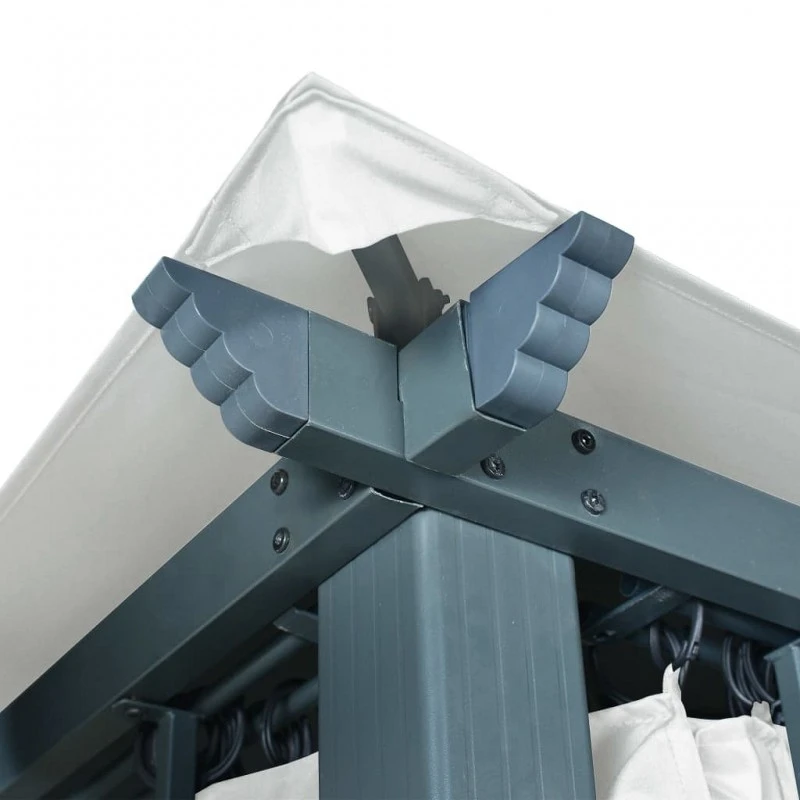 Gazebo Con Tenda 300 X 300 Cm Crema Alluminio 8 Gazebo Con Tenda 300 X 300 Cm Crema Alluminio - immagine 8