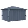 Gazebo Con Tenda 400 X 300 Cm Antracite Alluminio