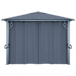 Gazebo Con Tenda 400 X 300 Cm Antracite Alluminio -Garden Home gazebo con tenda 400 x 300 cm antracite alluminio 5