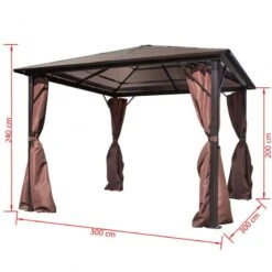 Gazebo Con Tenda Marrone In Alluminio 300 X 300 Cm 11 Gazebo Con Tenda Marrone In Alluminio 300 X 300 Cm -Garden Home gazebo con tenda marrone in alluminio 300 x 300 cm 5