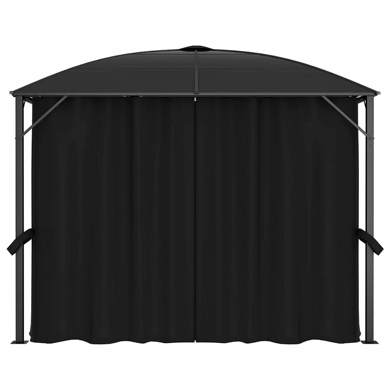 Gazebo Con Tende 300x300x265 Cm Antracite 2 Gazebo Con Tende 300x300x265 Cm Antracite - immagine 2