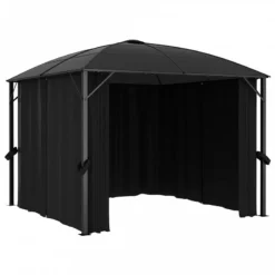 Gazebo Con Tende 300x300x265 Cm Antracite 10 Gazebo Con Tende 300x300x265 Cm Antracite -Garden Home gazebo con tende 300x300x265 cm antracite 2