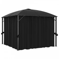 Gazebo Con Tende 300x300x265 Cm Antracite