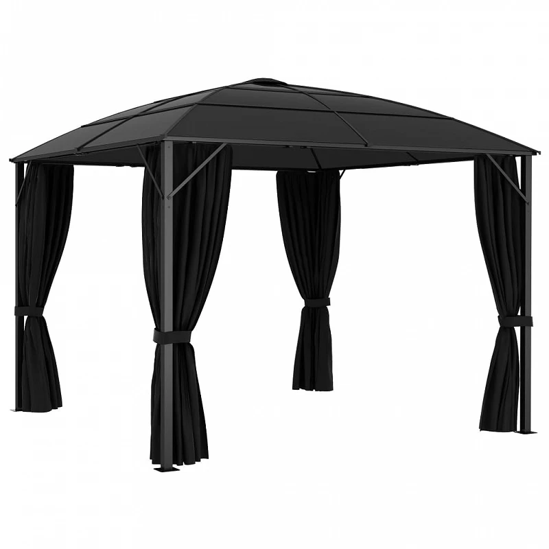 Gazebo Con Tende 300x300x265 Cm Antracite 5 Gazebo Con Tende 300x300x265 Cm Antracite - immagine 5