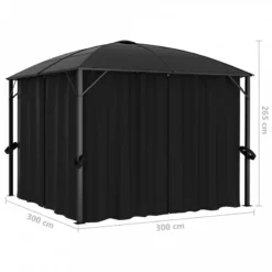 Gazebo Con Tende 300x300x265 Cm Antracite 15 Gazebo Con Tende 300x300x265 Cm Antracite -Garden Home gazebo con tende 300x300x265 cm antracite 7